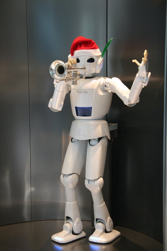 Robot at Toyota that plays the trumpet