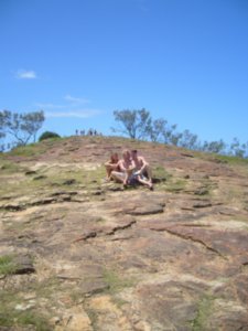 me, lea and boz on the only proper rock on the island, whuich is also the most easterly point of OZ