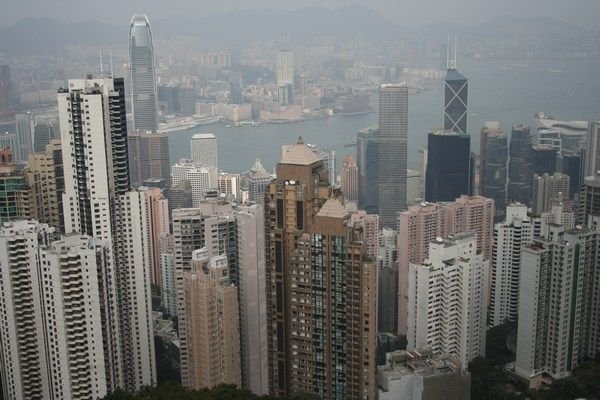 Zicht op Hong Kong vanaf Victoria Peak