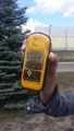 Geigerteller om de radioactiviteit te meten