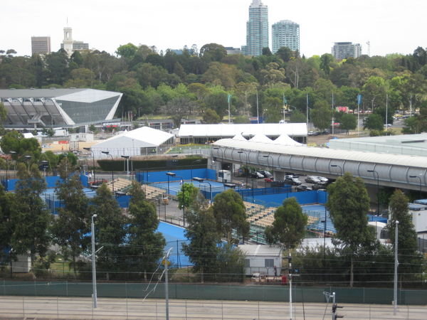 Warm up courts for the Australian Open