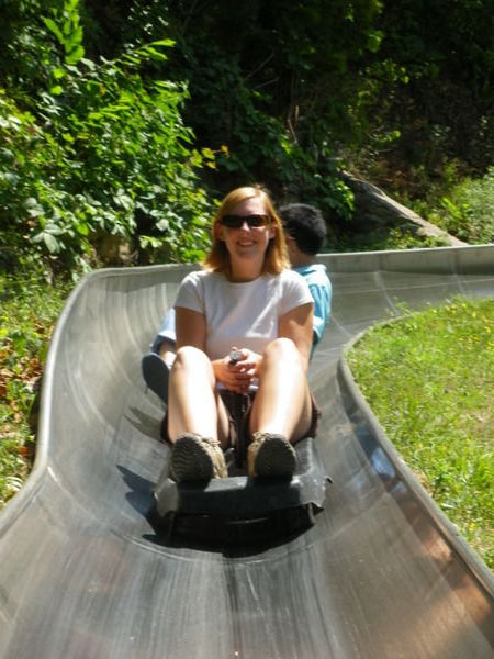 Laura on the Slide down!