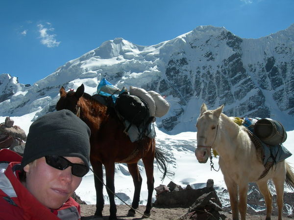 Katrijn en haar paarden op 5000m hoogte