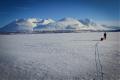 Crossing the frozen Akkajaure-lake