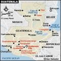Map of Guatemala with Livingston and Puerto Barrios marked.