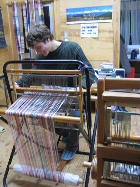 zach at the loom