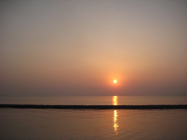 sunrise off Beppu harbor