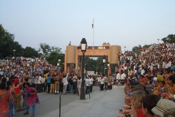 The crowd at the Border Ceremony