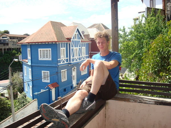 Tom kicking back on ''our'' balcony