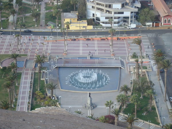 Water fountain from above