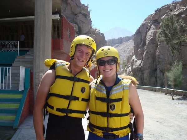 Looking pretty in our rafting gear!