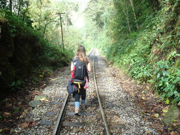 Heading back along the tracks 