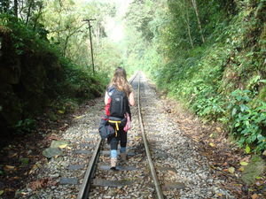 Heading back along the tracks 