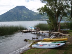 Kayak across the lake to San Marcos