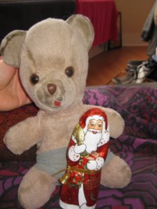 Teddy and his Lindt Santa