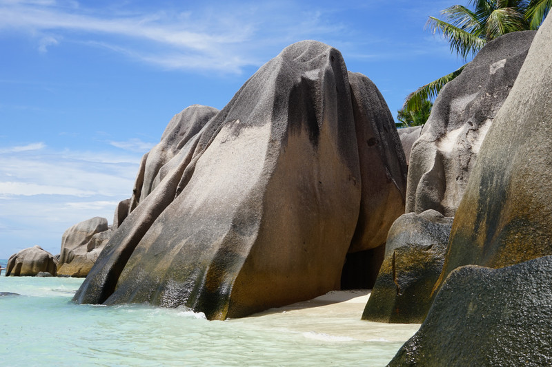 Textured granite filled beaches