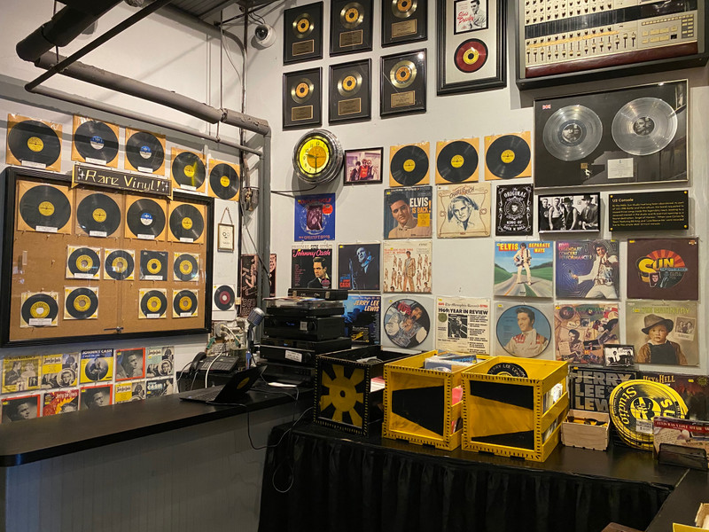 Wall full of records and awards