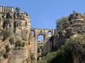 View of the bridge from the. gorge in Ronda
