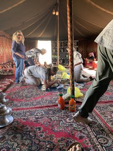 Preparing lunch in the Bedouin Tent