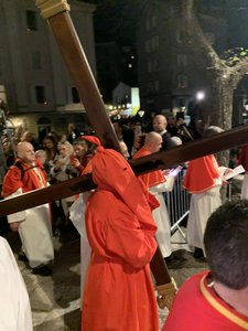 Penitent carrying the cross