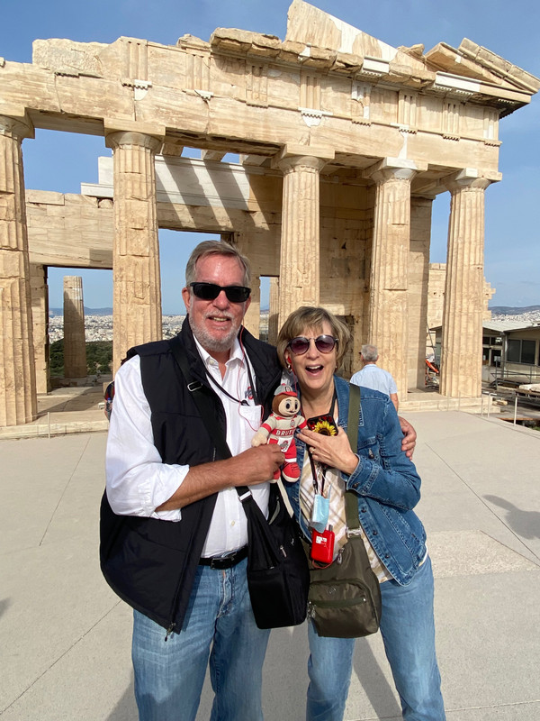 Susan, Dave and Brutus at the Acropolis!