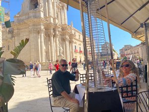 Dining in the square in Siracusa.