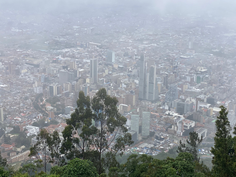 Mysterious Bogota in the fog