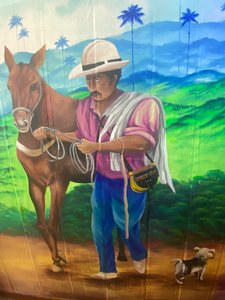 Juan Valdez is painted on many walls