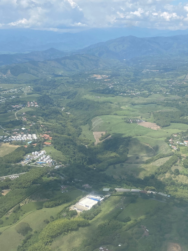 View of Colombia from airplane