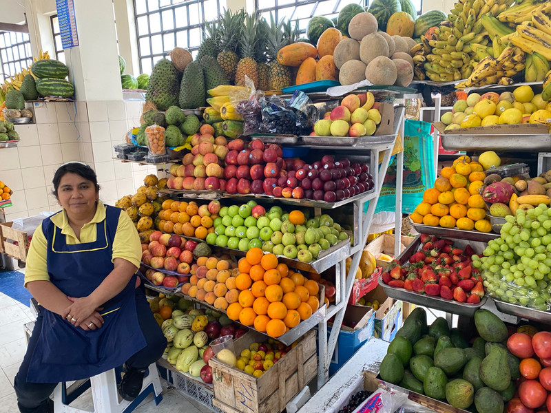 Enjoying fruits at the Market
