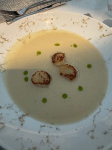 Cauliflower Soup with Scallops