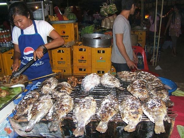 Fish cooking at festival