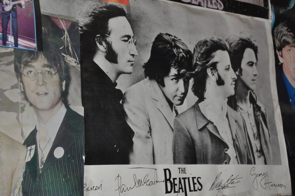 Beatle's posters line the walls