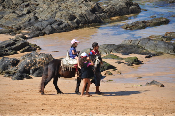 Pony ride near the sea