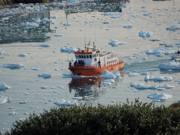 Boat returning from glacier