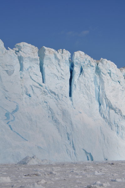 Crevasses in the glacier