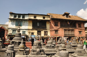A square full of stupas