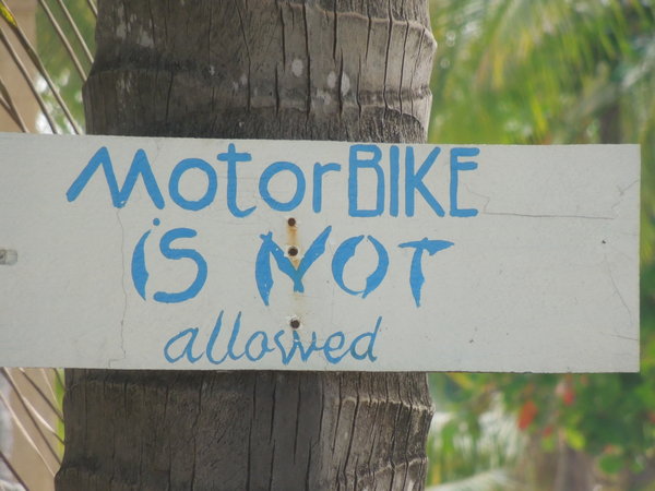Motorbike not allowed