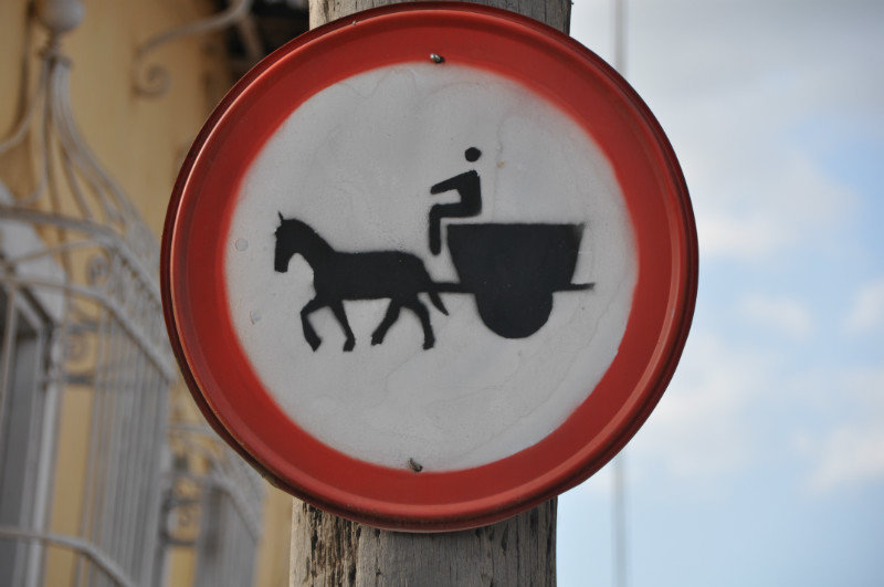 Warning: horse cart
