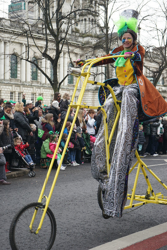Stilts and a biker all in one