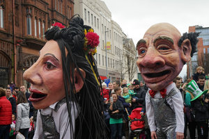 Big heads in the parade