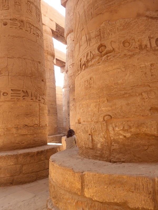 Massive columns at the Karnak Temple