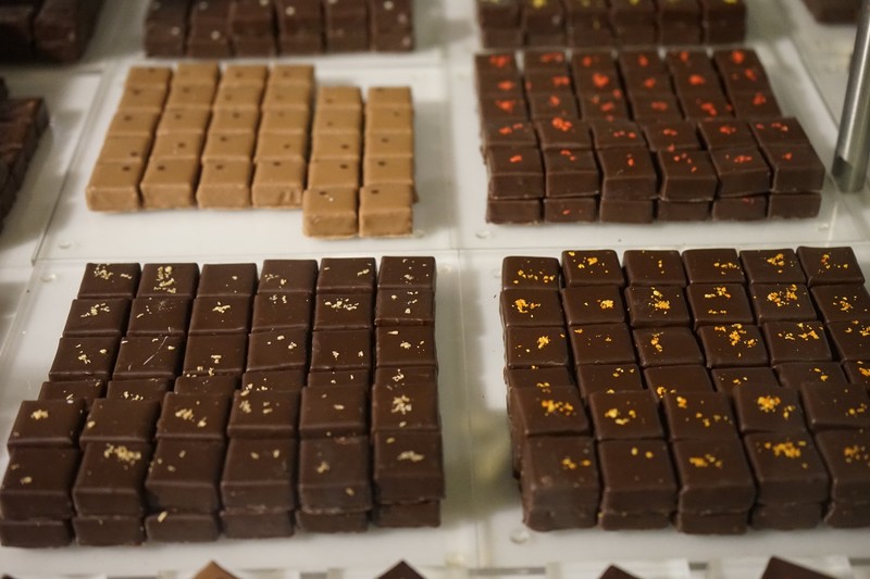 Trays of chocolate