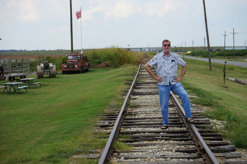 Dave on the tracks in Clarksdale