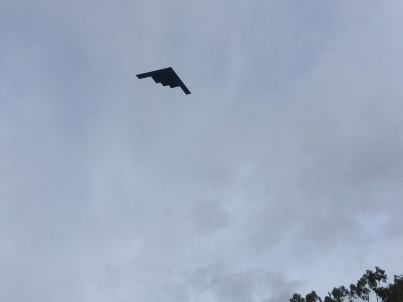 Stealth Bomber flying over
