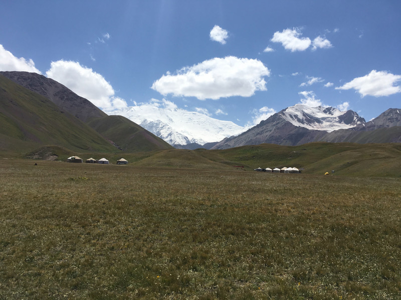 View of Yurt's near Lenin Peak