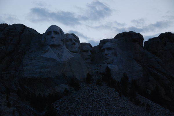Mount Rushmore at dusk