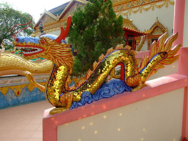 A Dragon Guarding the Temple entrance