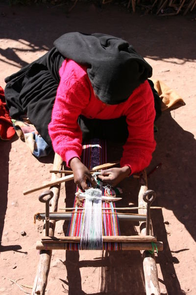 Taquile Woman Weaving - Taquile Island