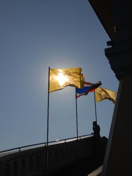 Flags at the Golden Mount in Bangkok